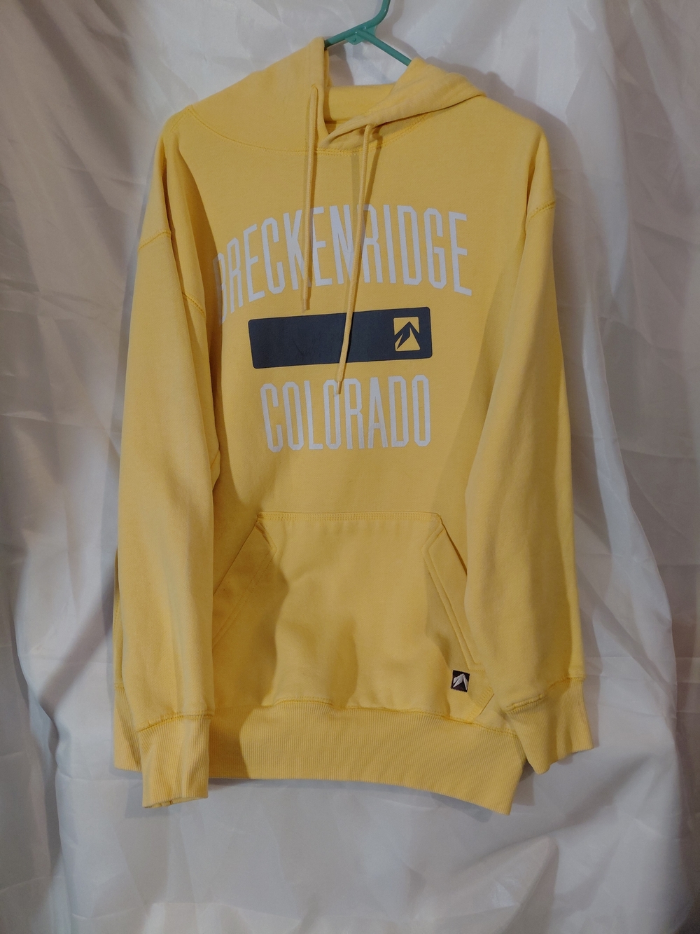 breckenridge Yellow Pullover Hoodie with Chest Graphic